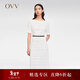 OVV春夏熱賣(mài)女裝一字領(lǐng)短袖簡(jiǎn)約直筒休閑連衣裙小白裙 漂白（凈色）07 L