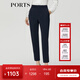 PORTS 寶姿秋冬新品女裝職場(chǎng)西褲簡(jiǎn)約通勤休閑褲西裝煙管褲 黑色-2 M 6