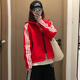 阿迪達斯（adidas）女裝 2026馬年新年款運動(dòng)防風(fēng)服三條紋寬松夾克本命年紅色外套 KU8972/淺猩紅/加絨保暖 馬年新年款 M