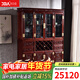 木中央 紅木家具 印尼黑酸枝(學(xué)名:闊葉黃檀)酒柜中式隔斷 實(shí)木儲物柜 1.6米紅酒柜 餐廳玻璃酒架 四門(mén)酒柜（158*40*198cm）