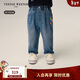 Teenie Weenie Kids小熊童裝26年新款男寶寶可愛(ài)刺繡蘿卜牛仔長(cháng)褲 淺藍色 110cm