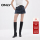 ONLY2025秋季新款國風(fēng)盤(pán)扣高腰開(kāi)叉裙褲牛仔短褲女|125143003 J39 藍黑 S