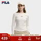 FILA 斐樂(lè )官方楊冪同款女子針織長(cháng)袖衫冬新款時(shí)尚休閑簡(jiǎn)約圓領(lǐng)長(cháng)T 云峯白-IV L 170/88A/L