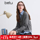 百圖betu女裝冬季新款毛衣時(shí)髦假兩件氣質(zhì)套頭毛衫女2410T38 灰色 M