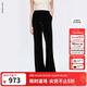 朗姿絲絨復古老錢(qián)風(fēng)垂感闊腿褲時(shí)尚百搭通勤休閑褲2025年冬季新款 黑色 L