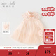 戴維貝拉（DAVE＆BELLA）兒童連衣裙寶寶裙子女童公主裙洋氣小童網(wǎng)紗裙夏裝童裙 橘粉【現貨】 130 cm（建議身高120-130cm）