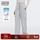Teenie Weenie小熊女裝簡(jiǎn)約時(shí)尚春季寬松直筒運動(dòng)衛褲工裝褲休閑褲 灰色 L (170)