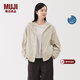 MUJI女式 不易沾水防紫外線(xiàn)便攜風(fēng)帽夾克 防曬衣 25年早秋 女裝 象牙色 L (165/88A)