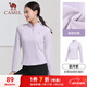 駱駝（CAMEL）薄絨長(cháng)袖T恤女跑步健身立領(lǐng)運動(dòng)上衣 Y25CA4L0001 星月紫 M