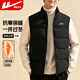 回力棉馬甲男秋冬季保暖加厚外穿男士立領(lǐng)坎肩休閑棉服男裝黑色XL