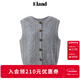 ELAND【100%綿羊毛】衣戀馬夾女菱形格紋正反兩穿背心25冬季新款 灰色(15)Grey S 160
