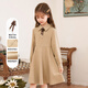 饞嘴狗（CHANZUIGOU）女童學(xué)院風(fēng)連衣裙2025秋季新款翻領(lǐng)襯衫裙長(cháng)袖洋氣兒童公主裙秋冬 摩卡咖 120 cm