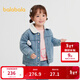 巴拉巴拉【商場(chǎng)同款】童裝女童牛仔外套毛領(lǐng)加絨秋冬裝2025新款仿羊羔毛萌 牛仔淺藍88101 110