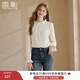 香影木耳邊白色針織衫女2025冬季新款氣質(zhì)長(cháng)袖法式套頭內搭打底衫 鷺白 XL 170/92A/125-140斤