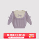巴厘小豬女童毛衣2025新秋冬兒童線(xiàn)衣甜美可愛(ài)秋裝純棉上衣女寶寶針織衫 紫色 90