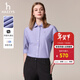 哈吉斯（HAZZYS）女裝 秋季女士通勤干練素色長(cháng)袖襯衫女ASCSK1CCX01 紫紅色PP L (165/88A 40)