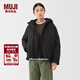 MUJI 女式 不易沾水 羽絨夾克 羽絨服女款 女裝25年冬季外套 BD11BA5A 黑色 XL (165/92A)