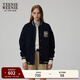 Teenie Weenie小熊秋季簡(jiǎn)約學(xué)院風(fēng)棒球服衛衣開(kāi)衫外套寬松時(shí)尚女裝 藏青色 L (170)