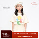 little MO&Co.5A抑菌 little moco童裝24新款女童親子裝純棉多巴胺花朵短袖T恤 米杏色2 160 160/76 (尺碼偏大選小一碼)