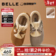 百麗（Belle）章若楠同款喵喵吐司毛毛勃肯鞋女冬季新款加絨棉鞋雪地靴B2829DM5 棕色 37 (235mm)