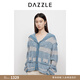DAZZLE 地素毛衣2025年春季新款淺灰色針織提花開(kāi)衫 淺灰色 M