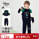迪士尼寶寶（Disney Baby）男童套裝兒童衛衣衛褲兩件套中小童裝春季舒適休閑套 深藍 130
