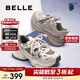 百麗拼色老爹鞋女25春新商場(chǎng)同款運動(dòng)鞋D7A1DAM5 米白/灰 37