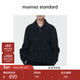 MUSINSA STANDARD【精英衣櫥】韓國25秋冬經(jīng)典翻領(lǐng)毛呢短外套 藏青色(NA) S