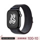 EAEA適用applewatchS9表帶Nike尼龍回環(huán)S11蘋(píng)果手表iwatchultra3/10/se夏天 黑配藍色 46mm表盤(pán)iwatchs10代/11代