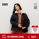 森馬（Semir）商場(chǎng)同款|森柔牛仔外套女冬季毛領(lǐng)分割oversize夾棉2025新款夾克 原色牛仔98101 S