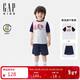 蓋璞男童2025夏季新款印花logo吸濕速干T恤短褲兩件套兒童裝767342