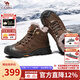 駱駝（CAMEL）棉鞋男羊毛加絨厚底雪地靴真牛皮保暖馬丁靴戶(hù)外徒步登山鞋男 G13W307076暗棕 40