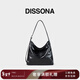 DISSONA迪桑娜hobo單肩包斜挎包真皮腋下包通勤包女士包包【新年禮物】 黑色