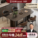 法莎蒂政府補貼霸道總裁意式巖板餐桌椅桌現代輕奢家用餐桌 維克深灰(啞光+全托底板)單桌+伊姆斯椅*4 140x80x77cm