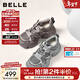 百麗（Belle）機能風(fēng)拼接老爹鞋女2026春新商場(chǎng)同款厚底增高休閑鞋F1H1DAM6 灰色 37