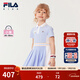FILA斐樂(lè )兒童童裝裙子年秋季新款女童小童運動(dòng)針織百褶連衣裙 清涼紫-FPU 130