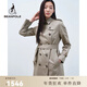 beanpole【新年禮物】明星同款  女戶(hù)外優(yōu)雅氣質(zhì)卡其色雙排扣長(cháng)款風(fēng)衣外套 卡其色 S 160/84A