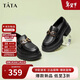 他她TATA英倫厚底jk樂(lè )福鞋女鞋黑色學(xué)院淺口單鞋 GOK02AA4黑色 38
