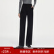 范思藍恩垂感親膚百搭休閑褲2024冬季新款通勤直筒顯瘦褲子14465 黑色 L