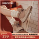 斯凱奇（Skechers）面包鞋春女靴短筒雪地靴舒適增高厚底高幫鞋144194