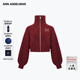 ANN ANDELMAN【新年系列】粗針高領(lǐng)毛織外套短款立領(lǐng)拉鏈針織毛衣 酒紅色 M