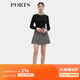PORTS寶姿秋冬新品女裝短裙YSV9S010LFF004 黑 白 XL (10)