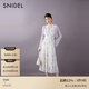 SNIDEL2025春夏優(yōu)雅荷葉邊小飛袖印花茶歇連衣裙SWFO252316 白色 M (1)