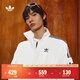adidas情侶款復古風(fēng)梭織立領(lǐng)夾克外套男女秋季阿迪達斯官方三葉草 亮白   L