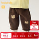 巴拉巴拉童裝寶寶褲子嬰兒長(cháng)褲秋冬兒童加絨褲休閑褲保暖男童女童 焦糖棕51126 90