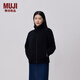 MUJI女式 長(cháng)毛抓絨 夾克 女外套冬季款 女裝 保暖 BBJ26C4A 深藏青色 L (165/88A)