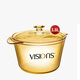康寧（VISIONS）3.8L湯鍋玻璃鍋可明火直燒燉鍋煮鍋琥珀鍋 Flair系列 VS-38-FL 22.5cm