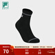 FILA 斐樂(lè )官方男襪中腰襪2026春新款高爾夫運動(dòng)襪簡(jiǎn)約舒適中筒襪 深黑-BK XS