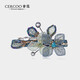奢蔻（Cercoo）Cercoo/奢蔻繡蝶發(fā)夾水晶發(fā)卡水鉆一字夾子盤發(fā)發(fā)夾邊夾百搭高級