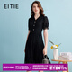 愛(ài)特愛(ài)（EITIE）精致蕾絲優(yōu)雅高端女裝V領(lǐng)收腰黑色連衣裙夏季新款B2407304 極簡(jiǎn)黑20 M 160